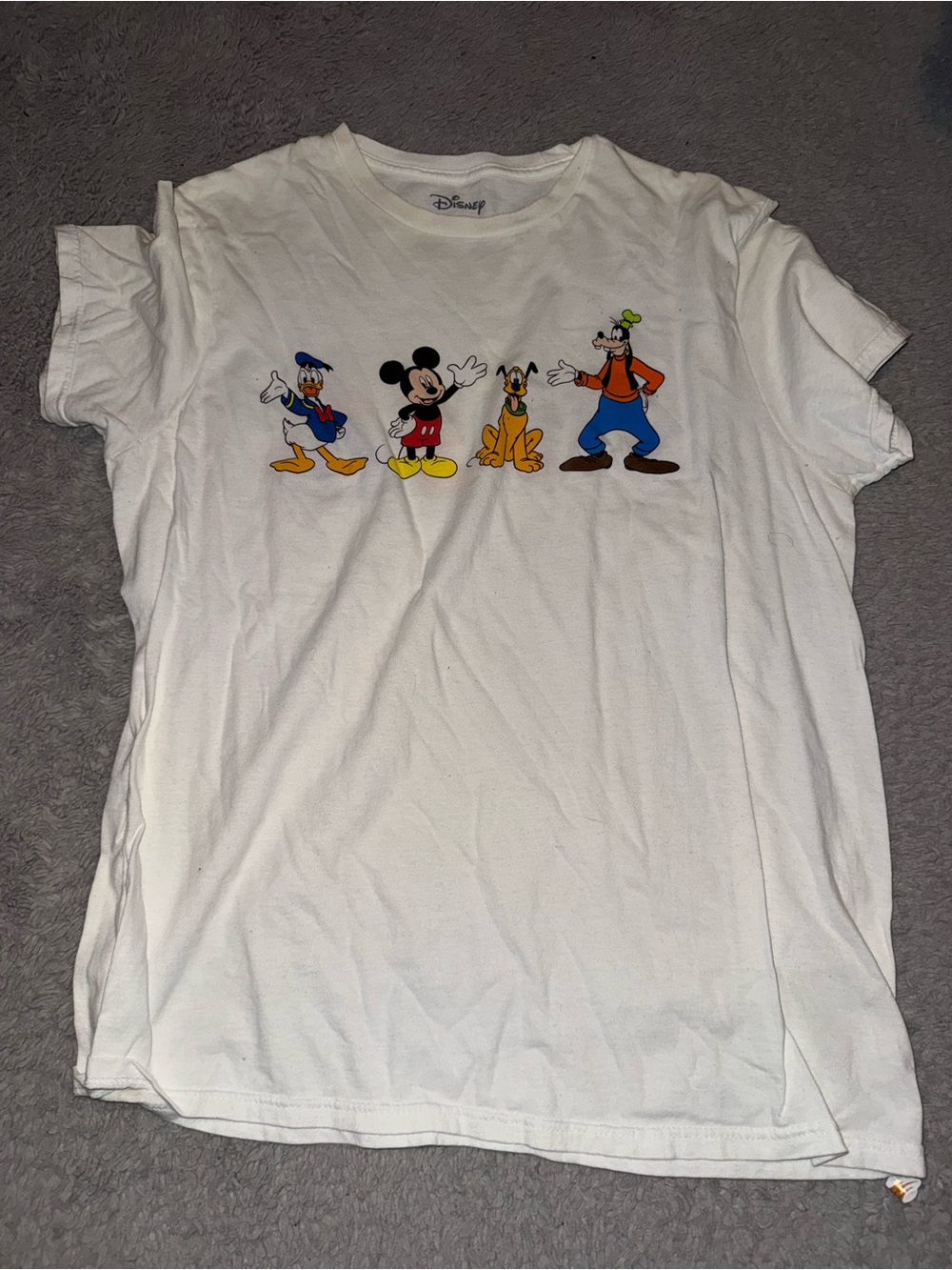 Disney White Kids Tee with Mickey, Donald, Pluto & Goofy